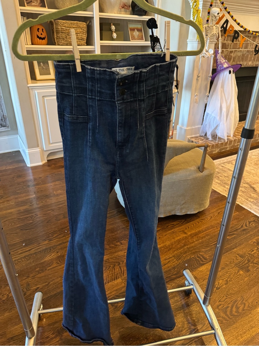 We The Free High-Rise Dark Indigo Flare Jeans